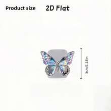 2 Pieces Of Iridescent Diamond Butterfly Pattern Protective Case, Anti-Damage, Providing Better Protection For The Data Cable (Non-Electrically Charged) Type-C Mobile Phone Data Cable Protector, Beautiful And Durable, Exquisite Life, 2D Plane - Multicolor - View 4