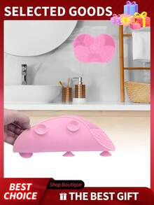 1 miếng lót làm sạch cọ trang điểm bằng silicon có giác hút, miếng lót rửa cọ hình quả táo bằng silicon, thảm làm sạch cọ trang điểm, dụng cụ vệ sinh cọ trang điểm. - nhiều màu - Xem 6