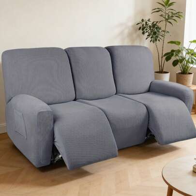 1/2/3 Seater Recliner Sofa Covers Stretch Jacquard Reclining Couch Covers For Reclining Sofa Relax Armchair Slipcovers Furniture Covers, 4pcs/6pcs/8pcs