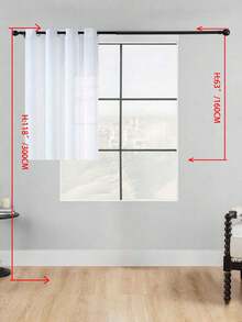 1pc Classic Style Sheer Curtains, Polyester Grommet Top Window Drapes, Breathable & Soft, Fashion Themed Decorative Panels, Woven Plain Weave, With For Living Room, Bedroom - All-Season, Living Room Curtains | Solid Color Design | Polyester Sheer Curtains, Curtains For Living Room ﻿ - White - View 15