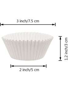 100 pezzi/500 pezzi/1000 pezzi Pirottini per cupcake mini bianchi puri, coppette da forno antigrasso, dimensione espansa 6 cm, adatti per compleanni, matrimoni, feste - Bianco - Visualizzare 3