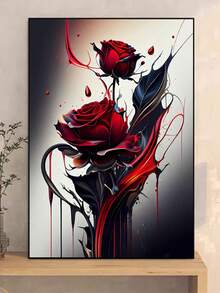 1件套DIY钻石画套装 - 玫瑰花卉图案，全钻，家居装饰，30*40厘米/40x50厘米 - 套裝 - 查看 2