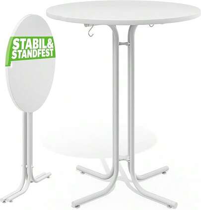 Tavolo da Bar Pieghevole Ø 80 cm – Altezza 110 cm, Moderno, Tavolino Rotondo Stabile für Feste, Events und Catering