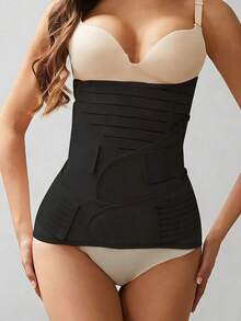 3pcs Compression Waist Trainer Set, Strong Shaping Body Sculpting Waist Cincher - Black - View 2