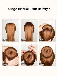 12 pièces Petit formateur de chignon, set de petits donuts pour chignon pour femmes, outil de fabrication de donut pour chignon pour cheveux courts et fins, accessoires de coiffure en couronne - Multicolore - Voir 3