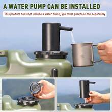 7.4 Gallon Water Jug, 28L Portable Water Container With Wheel & Pull Handl, Spigot, Cleaning Brush, Detachable Hose & Extra Lid, B-PA-Free Camping Hydration Canteen, Outdoor Tank Storage PE - Green - Army Green - View 6