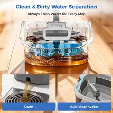 Spin Mop And Bucket Set With Removable Inner Clean Water Bucket, Dual Water Separation System, Deep-Cleaning Mops For Floors - Default - View 3