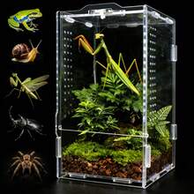 Reptile Habitat Terrarium Breeding Box Acrylic Case Nano Arboreal Tarantula Enclosure Spider Scorpion Bearded Dragon Habitat - Small - View 1