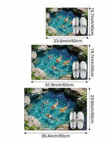 DAJIANG 1 buah Keset Kamar Mandi Gaya Laut Baru, Karpet Kamar Mandi Pola Dunia Bawah Laut 3D, Cocok Untuk Kamar Mandi, Dapur, Luar Ruangan, Dalam Ruangan, Lorong, Kamar Tidur, Ruang Tamu, Dapat Dicuci dengan Mesin, Bagian Bawah Anti Selip, Dekoratif Untuk Kamar Tidur, Kamar Mandi, Liburan, Ruangan - MultiWarna - View 2