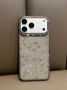 Vintage Floral Semi-Transparent Frosted Phone Case, Compatible With IPhone & Galaxy - Multicolor - View 6