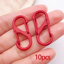 10pcs Colorful S Carabiner Clips Spring Loaded Quick Hook Keychain Backpack Bag Charm DIY Craft Accessories 14x33mm - Buckle - View 19
