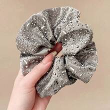 1个奢华宽版水钻发圈，闪亮马尾辫发圈，丸子头扎带 - 彩色 - 查看 5