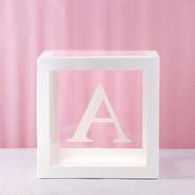 1pc White Transparent Baby Shower Gift Box With "Baby One Two Love" Letter Decoration, Transparent Cube Decorative Box Suitable For Gender Reveal Party, Birthday Party, Wedding, Bridal Shower, Photo Backdrop, Reusable Celebration And Photography Decoration - White - View 20