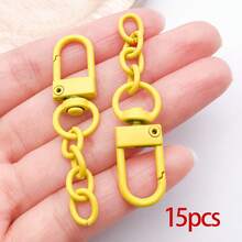 15pcs Colorful Lobster Claw Clasps For Keychains Colorful Metal Swivel Snap Hooks With Key Rings Swivel Clasps Snap Hooks Key Chain Clip Hook Flat Split Keychain Ring For DIY Crafts Accessories - Keychain - View 12