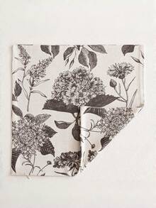 1 Conjunto de Capas Decorativas de Almofada Estampadas com Flores em Linho, Capas de Almofada em Estilo Vintage para Sofá, Cadeira, Quarto, Decoração do Lar - Preto - Visão 4