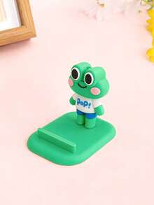 Cute Big-Eyed Frog 3D Figurine Phone Holder, Cartoon Silicone Slouchy Desktop Stand, Stable Non-Slip Holder For Streaming, Online Classes, Hands-Free Use - Multicolor - View 9