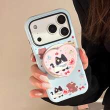 GUCADI Blue Magnetic Frame Cute Animal + Heart-Shaped Cat Magnetic Phone Holder, Compatible With IPhone 17 Pro Max, 16, 15, 14, Cute, Girly, Creative, Geometric, Cartoon Style, Niche, Ins Style - Multicolor - View 6