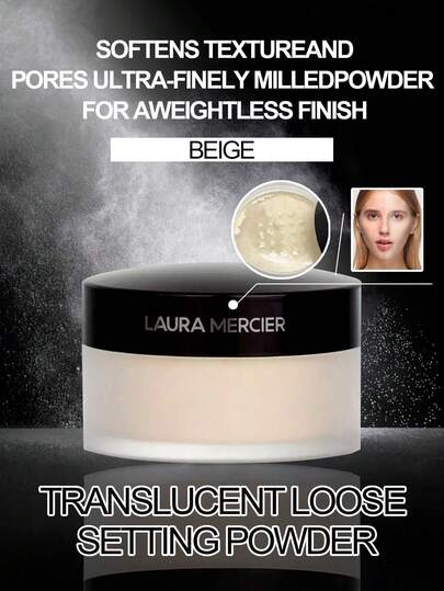  Laura Mercier 透明散粉 #透明色 29克/1盎司 | 持久控油定妆粉 | 轻盈配方，打造无瑕哑光妆效 | 持久定妆，不卡粉，不显细纹