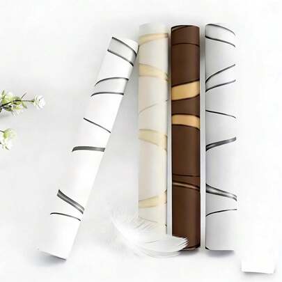 1卷3D水波纹无纺布壁纸，可撕贴PVC防油贴纸，适用于客厅电视背景墙、卧室客厅餐厅墙面装饰，可移除防水自粘壁纸