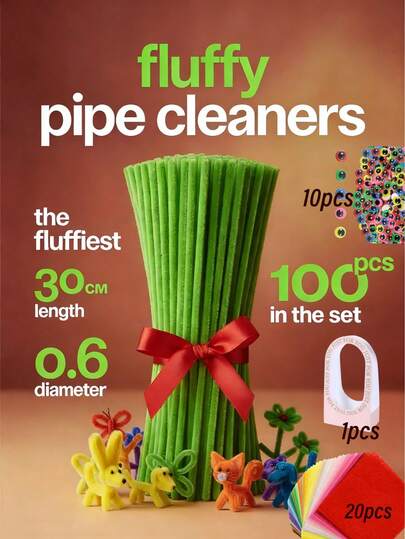131Pcs Pipe Cleaners Bulk Craft Kit With Wiggle Eyes, Felt & Gift Bags – Chenille Stems For Mother's Day, Easter DIY, Wedding Bouquet & Home Decor