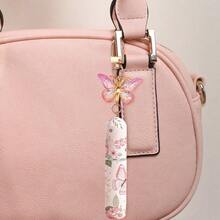 For Butterfly Themed 5ml Perfume Refill Bottle Keychain For Women Travel Portable Cosmetic Spray Container With Bottom Filling System Girls Gift Idea - A - View 6