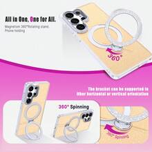 360° Rotating Holder, Glitter Craftsmanship, High Density Luminous Texture, Magnetic Car Mount, Suitable Compatible With Iphone 17 Pro Max/16/15/14/13/12/11/XR, Galaxy S26 Ultra/S25/S24/S23/S22, 9/9 Pro/9 Pro XL/10/10 Pro/10 Pro XL - Orange - View 4