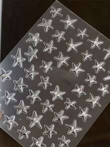 1 pieza Pegatina facial de metal con estrella de plata y rhinestones, adecuada para maquillaje de festivales de música, brillante y multiusos para estilo Y2K, coreano y decoración facial de carnaval, diseño de pentágono con rhinestones autoadhesivos - Multicolor - Ver 5