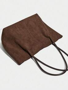 2026春季新款咖啡棕色绒面复古包，大容量单肩包/腋下包，商务女士休闲时尚日常通勤包，适合工作、购物、约会、旅行、大学生等各种场合，女士手提包，日常使用 - 咖啡 - 查看 10