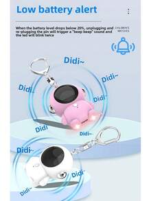 可爱宇航员 Type-C 可充电设计个人安全警报器，Defensa Personal，130dB 声音警报器带手电筒，迷你可充电安全钥匙扣礼物，适合女孩和学生。 - 彩色 - 查看 8