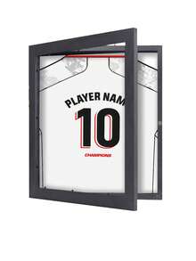 1 khung trưng bày áo thể thao, khung gỗ hình chữ nhật dùng để trưng bày và sưu tập áo bóng rổ, bóng đá, kích thước 18" x 20", giá trưng bày áo thun hai lớp có nắp từ tính lật lên. - nhiều màu - Xem 7