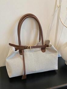 1. Túi đeo chéo nữ thời trang dung tích lớn, túi xách phong cách Hàn Quốc cổ điển mới, túi đeo vai vải bố dung tích lớn tiện dụng\N2. Túi tote vải bố dung tích lớn phong cách cổ điển phối màu tương phản thời trang dành cho nữ\N3. Túi vải bố dung tích lớn thường ngày dành cho nữ, túi đeo chéo đa chức năng mới\N4. Túi xách và túi đeo vai phối màu tương phản dung tích lớn - Nhiều màu - Xem 4