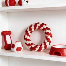 1pc Durable Dog Chew Toy - Donut Shaped Dental Cleaning Interactive Toy, Suitable For Medium & Small Dogs - Multicolor - View 9