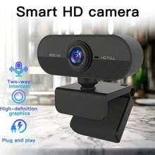 1pc 1080P Full HD Webcam With Built-In Microphone & Privacy Cover, USB Interface For Video Calls, Auto Focus, Suitable For Conference, Classroom, Online Work - Black - View 10