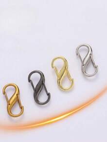 4pcs S-Shaped Spring Buckle, 8-Shaped Buckle, Hanging Hook, Adjustable Chain Clasp, Metal Alloy Carabiner, Multi-Function Buckle - Multicolor - View 2