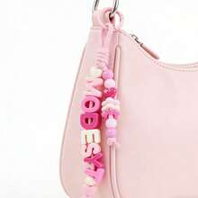 1pc Customized Colorful Letter Bag Charm, Multi-Color Beaded, Floral Keychain, Personalized Handmade Gift For Friends And Family - Colorful Keychains - View 6