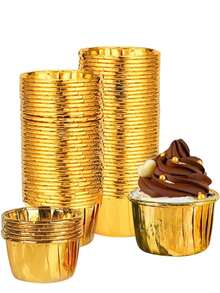 50 khuôn lót bánh muffin và cupcake màu vàng, chịu nhiệt, thích hợp cho quầy tráng miệng đám cưới, tiệc tùng và các buổi họp mặt ngày lễ. - Nhiều màu - Xem 4