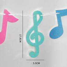 1 pieza Banderín con notas musicales de colores para decoración de fiesta musical - Ver 3