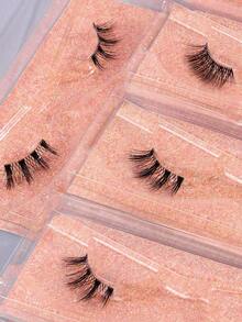 MAANGE 10/2 pares de pestañas postizas de aspecto natural de piel de zorro con bandas de pestañas transparentes, pestañas esponjosas y delicadas con estilo de dibujos animados para rizar y agrandar los ojos, pestañas de ojos de gato desordenadas, pestañas cortas y delgadas similares al mink, naturales y rizadas para agrandar los ojos, adecuadas para uso diario, viajes, fiestas, trabajo, regalo para mujeres - Negro - Ver 9