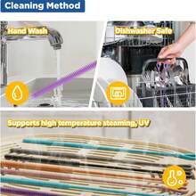 Silicone Straw Cleaning Brush, Reusable Straw Cleaning Brush With Flexible Steel Core, Extra Long Soft Bristle Bottle Brush Suitable For Cleaning Glass Straws And Crevices - A - View 8