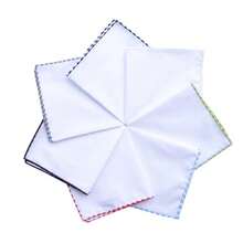Pack de pañuelos cuadrados de algodón blanco clásico para hombre varios colores - Paquete de 9 - Ver 2