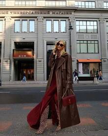 Dam vår-/höstjacka i PU, trendig lätt vindjacka med justerbart midjebälte - mångsidig pendlarjacka - Kaffebrun - Visa 7