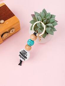 1pc Inspirational "With God" Beaded Keychain, Featuring Bohemian And Faith Design, Motivational Tag And Delicate Cross Accent, Minimalist Accessory For Daily Outfit Gifts For Mother, Father, Graduation, And Teacher - Multicolor - View 7