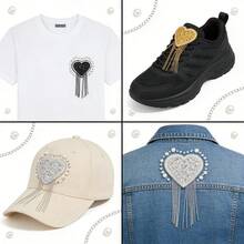 2/6 pièces Patchs thermocollants en forme de cœur à franges scintillantes – Autocollants pailletés à chaud pour vêtements DIY, jeans, chapeaux & accessoires de festival – Patch thermocollant décoration voiture autocollants étoiles – Pour la mode des femmes & ados - don d'amour - Voir 5