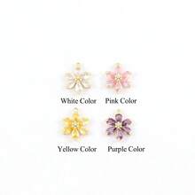 1pc Simple Colorful Artificial Crystal Flowers Toggle Clasps Pendant Stainless Steel Paper Clip Chain Necklaces For Women - Flower - View 4