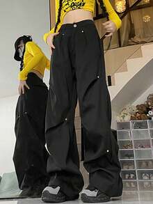 Áo len dài tay dáng rộng cổ chữ V dệt họa tiết cáp dành cho nữ, màu cam - màu đen - Xem 3