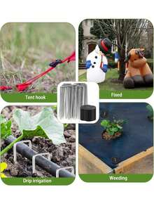 U-Shaped Lawn Stakes, U-Shaped Garden Nails, 6 Inch Galvanized Landscape Nails, Heavy Duty Garden Stakes, Perfect For Securing Lawns And Fabrics - U-shaped Ground Stakes - View 3