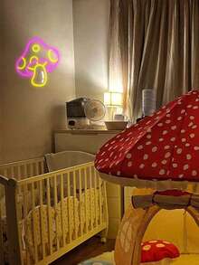 1 Biển đèn LED hình nấm nhiều màu sắc dễ thương trang trí tường, cấp nguồn USB, có công tắc điều chỉnh độ sáng, lý tưởng để trang trí phòng ngủ, phòng khách, sinh nhật, tiệc tùng, phòng chơi game và cửa hàng thú cưng, món quà sinh nhật và lễ hội hoàn hảo. - ánh sáng đa sắc - Xem 5