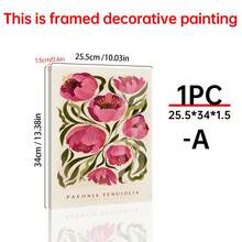 1 Print With Optional Frame – Modern Poster: Summer Peonies, A Colourful And Whimsical Piece Of Art; Peonies, Vibrant Wall Art, Modern Art Print, Suitable For Nurseries, Gallery Walls, Bathrooms And Living Rooms - Multicolor - View 15