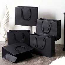 5pcs Black & White Reusable Gift Bags With Handles, Suitable For Weddings, Birthday Parties, Holidays, Business, Crafts, Retail - View 14