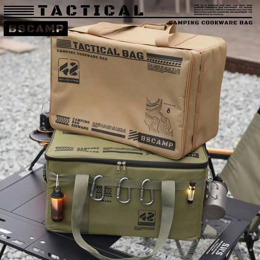 Borsa da esterno di grande capacità, scatola pieghevole per lo stoccaggio, scatola per attrezzatura da picnic e campeggio, portatile e impermeabile